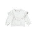 thumbnail image 1 of CradlePlanet Infant Toddler Girls White Screw Collar Pullover Top, 1 of 9