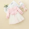 thumbnail image 1 of CradlePlanet Long Sleeve Baby Toddler Girls Chiffon Birthday, Wedding, BabyShower Gift Dress, 1 of 8