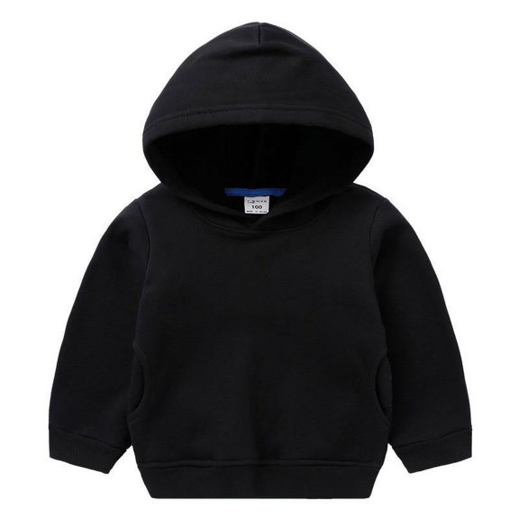 CradlePlanet Toddler Big Boys Winter Fleece Hoodie in Black
