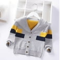 thumbnail image 1 of CradlePlanet Toddler Boys Winter Warm Cardigan Sweater PullOver , Gray , Yellow, 1 of 5