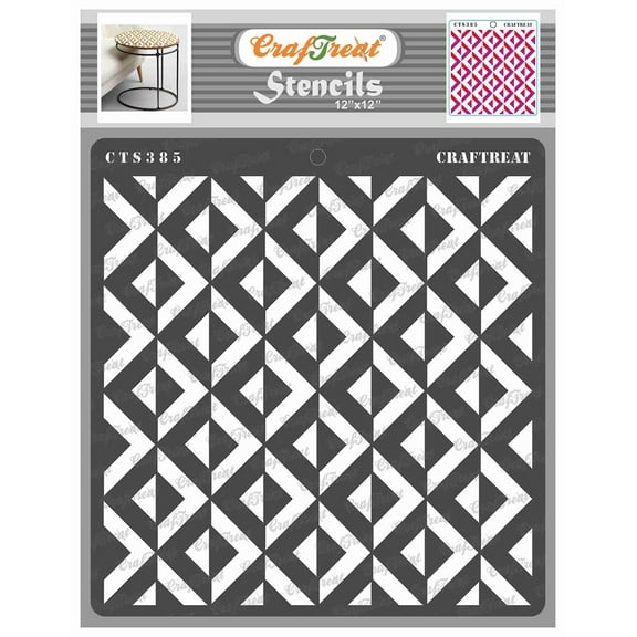 CrafTreat 3D Square 12 Stencil for Painting and Crafting - 12"x12"