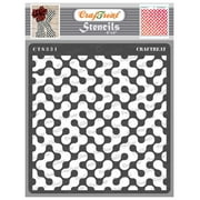 CrafTreat Abstract Connected Arcs Stencil for Painting and Crafting - 6"x6"
