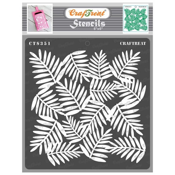 CrafTreat Areca Palm Leaf Stencil for Painting and Crafting - 6"x6"