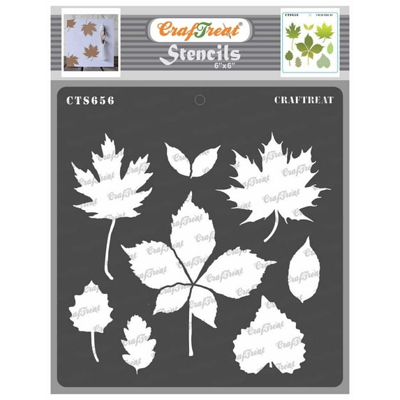 CrafTreat Autumn Leaves Stencil for Painting and Crafting - 6"x6"