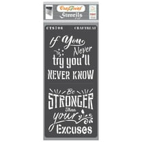 CrafTreat Be Strong Stencil for Painting and Crafting - 4"x8"