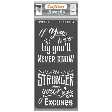 CrafTreat Be Strong Stencil for Painting and Crafting - 4"x8"