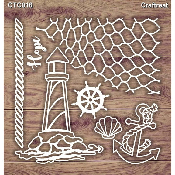 CrafTreat Beach Laser Cut Chipboard for Crafting- 5.5x6 Inches