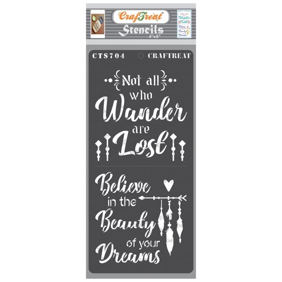 CrafTreat Believe in Dreams Stencil for Painting and Crafting - 4"x8"