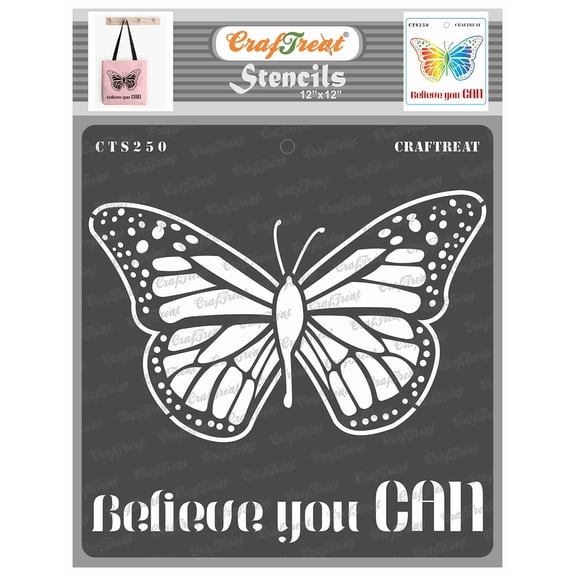 CrafTreat Believe you can 12 Stencil for Painting and Crafting - 12"x12"
