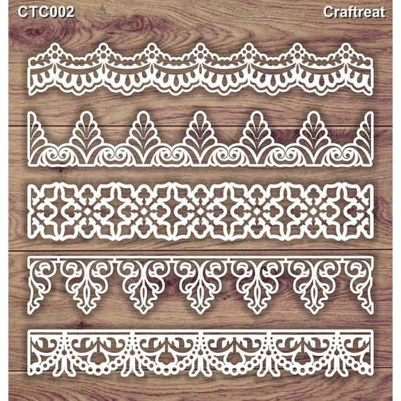 CrafTreat Border Patern Laser Cut Chipboard for Crafting- 5.5x6 Inches