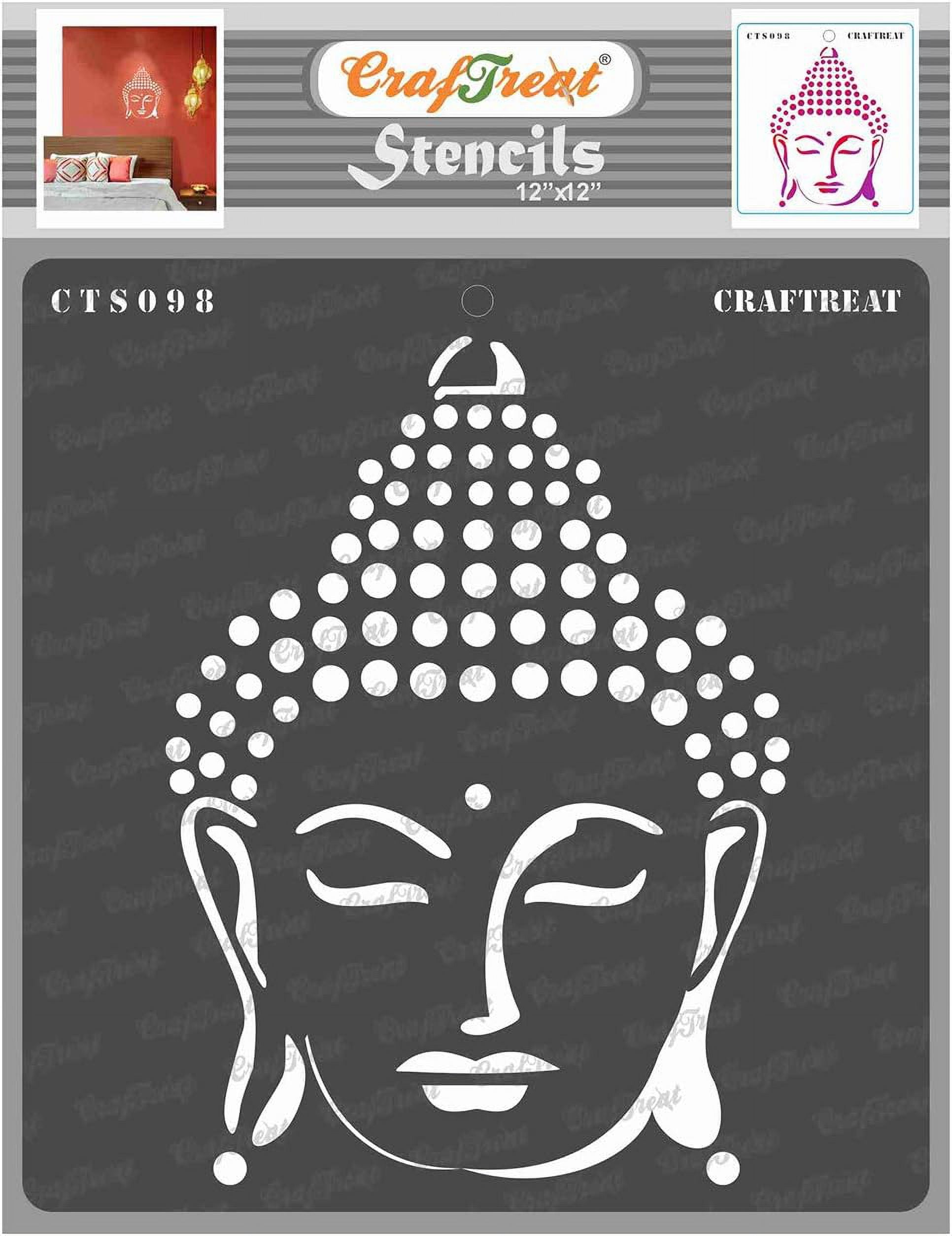 CrafTreat Buddha Stencils for Painting on Wood, Canvas, Paper, Fabric