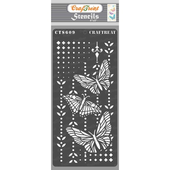CrafTreat Butterfly Magic Stencil for Painting and Crafting - 4"x8"