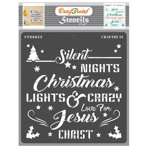 CrafTreat Christmas Lights Stencil for Painting and Crafting - 6"x6"