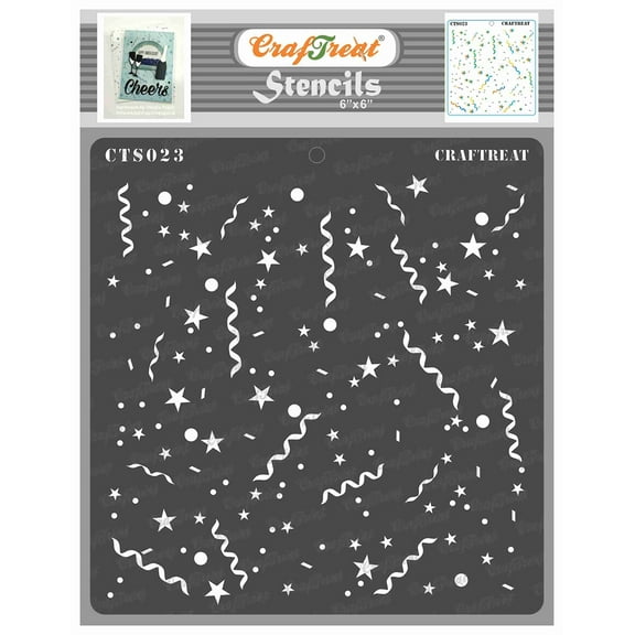 CrafTreat Confetti Stencil for Painting and Crafting - 6"x6"