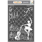 CrafTreat Dance to Music A4 Stencil for Painting and Crafting - 8.3"x11.7" A4