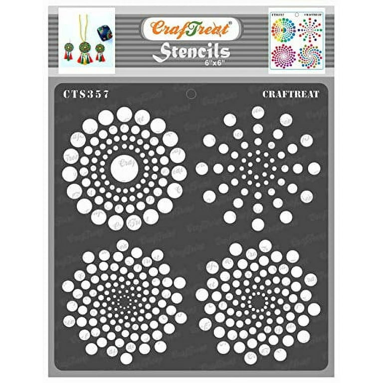 CrafTreat Mandala Stencils for Painting on Wood, Canvas, Paper, Fabric, Floor, Wall and Tile - Mandala 2 - 6x6 Inches - Reusable DIY Art and Craft