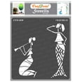 thumbnail image 1 of CrafTreat Enjoying Music Tribal Woman Wall Stencil for Painting - 12"x12", 1 of 7