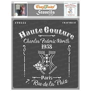 CrafTreat Fashion Stencils for Painting on Wood, Canvas, Paper, Fabric, Floor, Wall and Tile - Haute Couture - 6x6 Inches - Reusable DIY Art and Craft Stencils for Fashion - French Script St