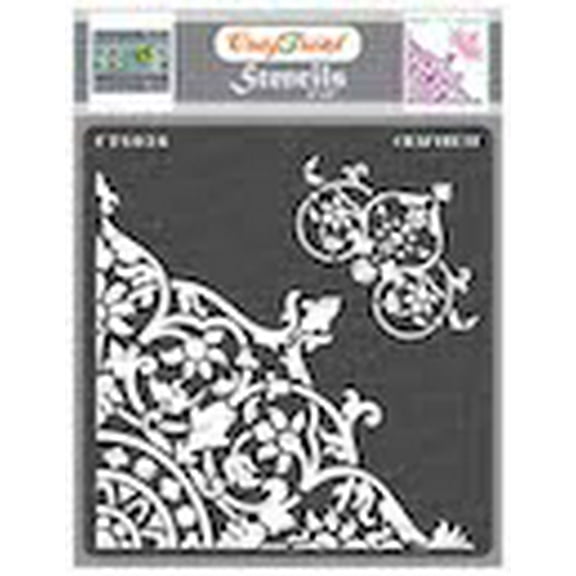 CrafTreat Flourish Corner Stencil for Painting and Crafting - 6"x6"