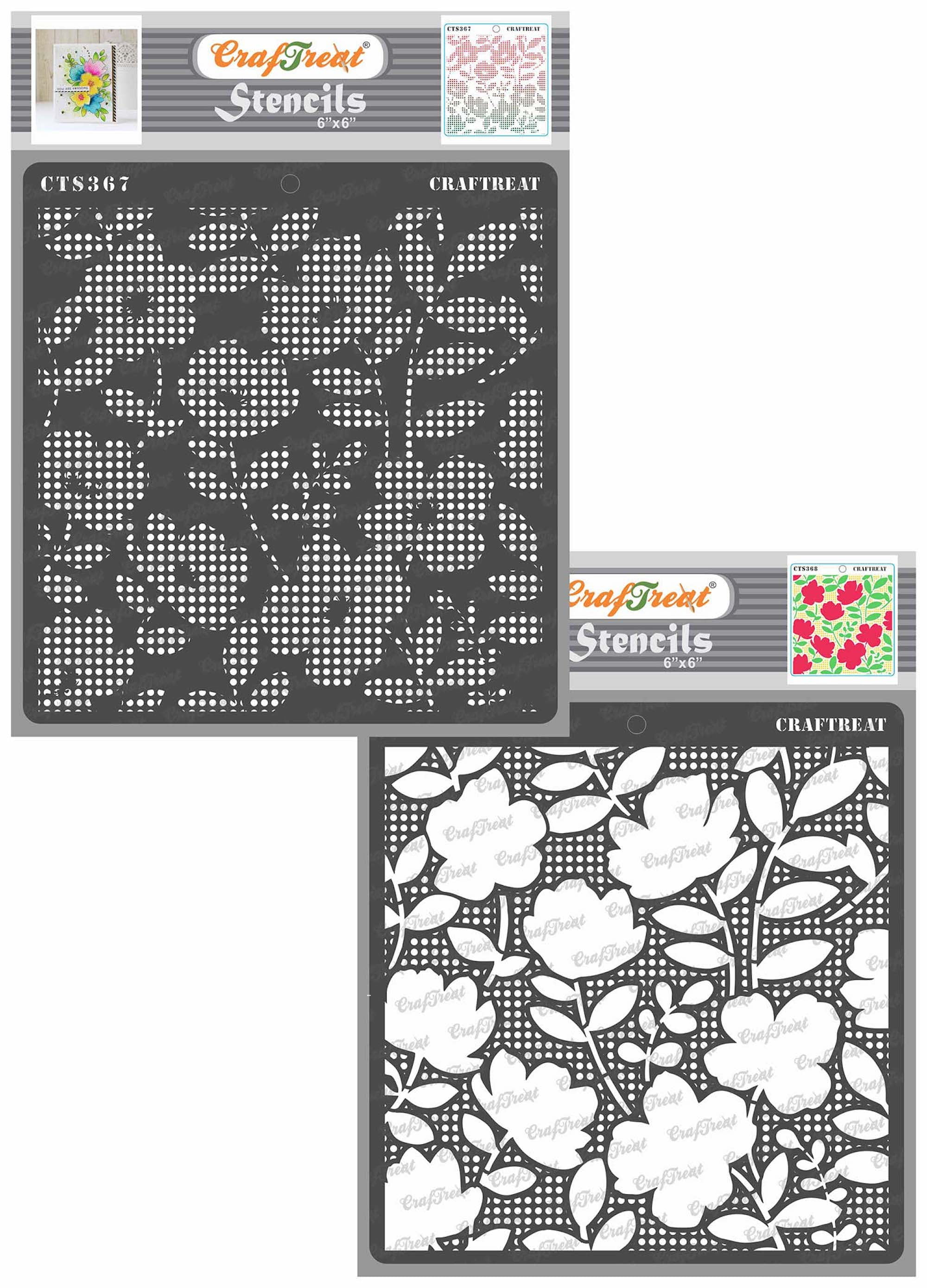 CrafTreat Flower Fusion Positive Dots and Negative Dots Stencil - 2 Pcs ...