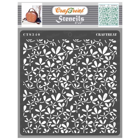 CrafTreat Foliage1 Stencil for Painting and Crafting - 6"x6"