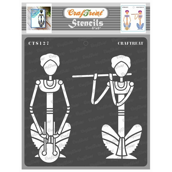 CrafTreat Folk Musicians Stencil for Painting and Crafting - 6"x6"