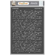 CrafTreat French Script A4 Stencil for Painting and Crafting - 8.3"x11.7" A4
