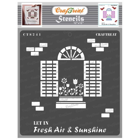 CrafTreat Fresh Air and Sunshine 12 Stencil for Painting and Crafting - 12"x12"