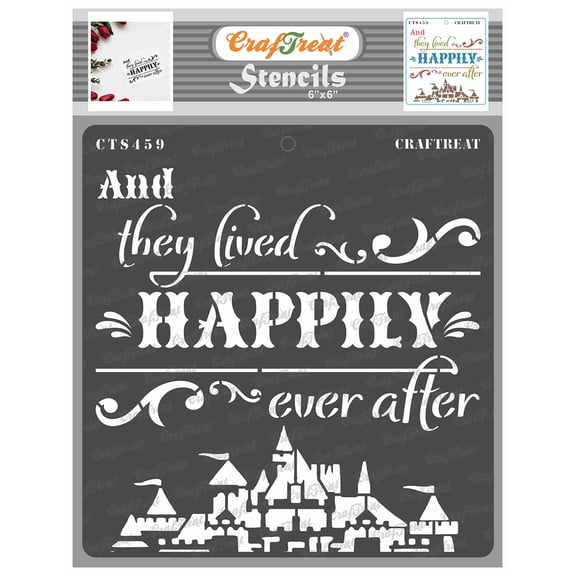 CrafTreat Happily Ever After Stencil for Painting and Crafting - 6"x6"