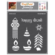 CrafTreat Happy Diwali Wishes Stencil for Painting and Crafting - 6"x6"