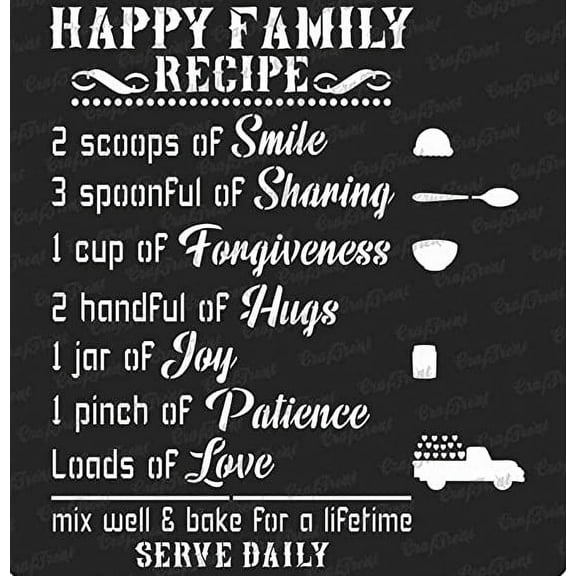 CrafTreat Happy Family Stencil for Painting and Crafting - 12"x12"