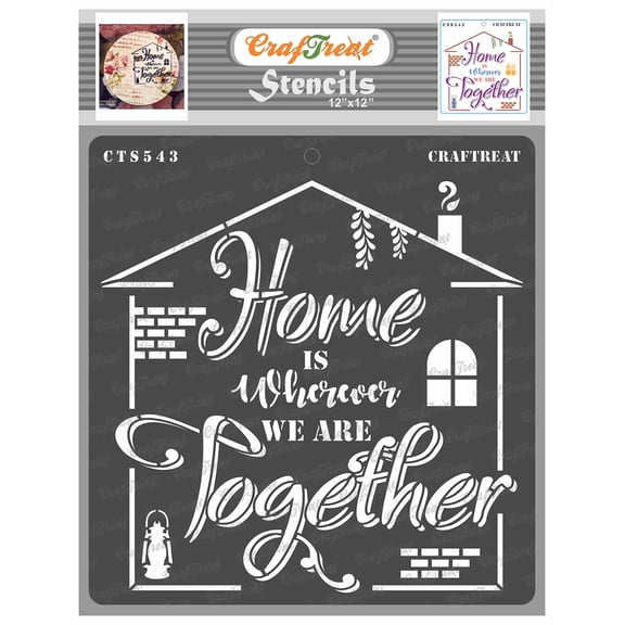 CrafTreat Home Is Stencil for Painting and Crafting - 12"x12"