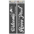 thumbnail image 1 of CrafTreat Home Stencils for Painting on Wood, Canvas, Paper, Fabric, Floor, Wall and Tile - Welcome to Our Home and This is Our Happy Place - 2 Pcs - 3x12 Inches Each - Reusable DIY Craft St, 1 of 3