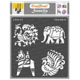 thumbnail image 1 of CrafTreat Indian Motifs 2 Stencil for Painting and Crafting - 6"x6", 1 of 9
