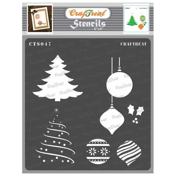 CrafTreat Layered Christmas Stencil for Painting and Crafting - 6"x6"