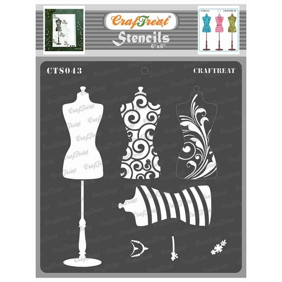 CrafTreat Layered Mannequin Stencil for Painting and Crafting - 6"x6"