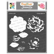 CrafTreat Layered Peony 2 Stencil for Painting and Crafting - 6"x6"