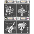 thumbnail image 1 of CrafTreat Life is a Beautiful Ride, Best Wishes, Music Speaks and Soar High Stencil for Painting - 4 Pcs - 6"x6" each, 1 of 9