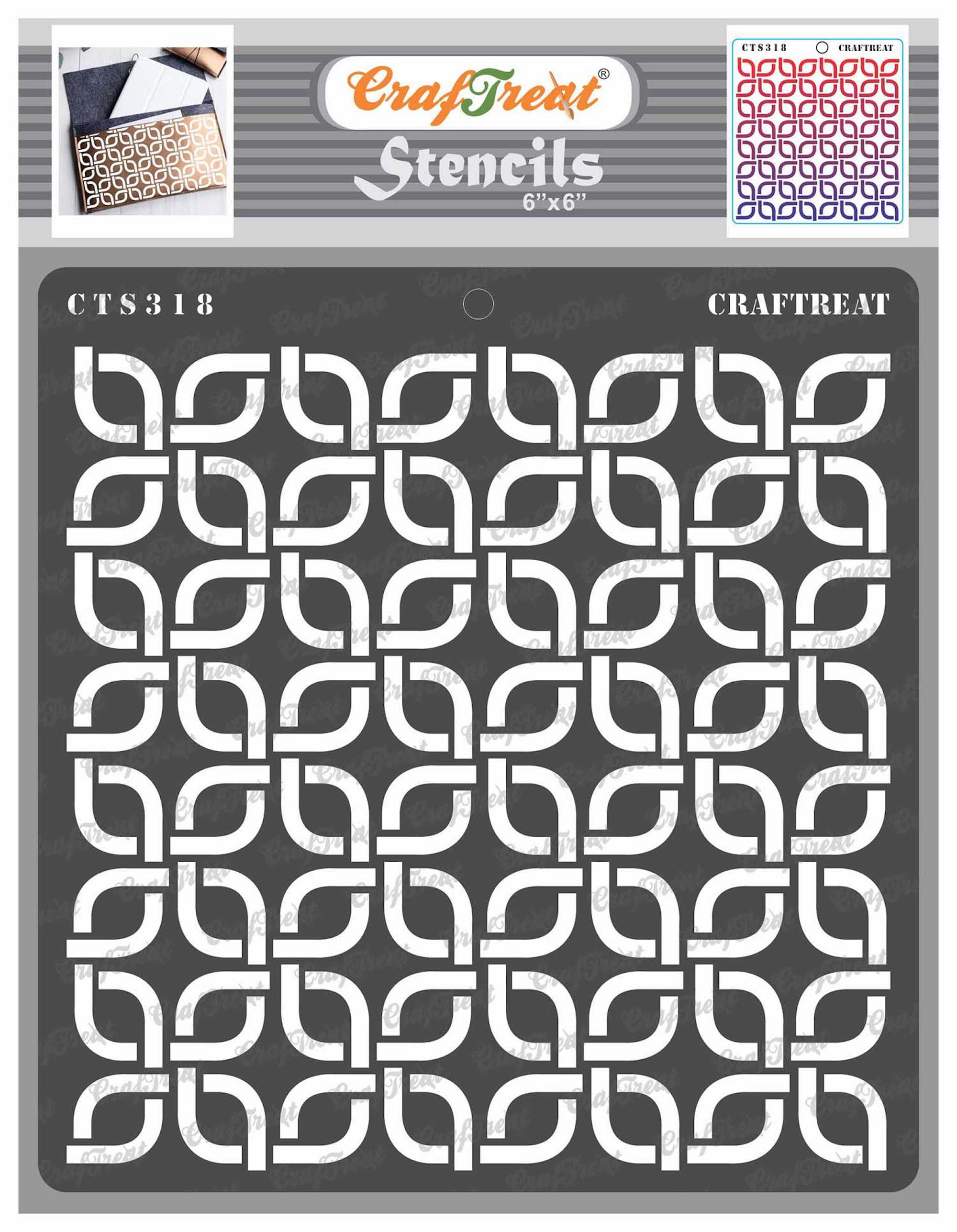 CrafTreat Linked Chains Pattern Stencil for Painting and Crafting - 6 ...