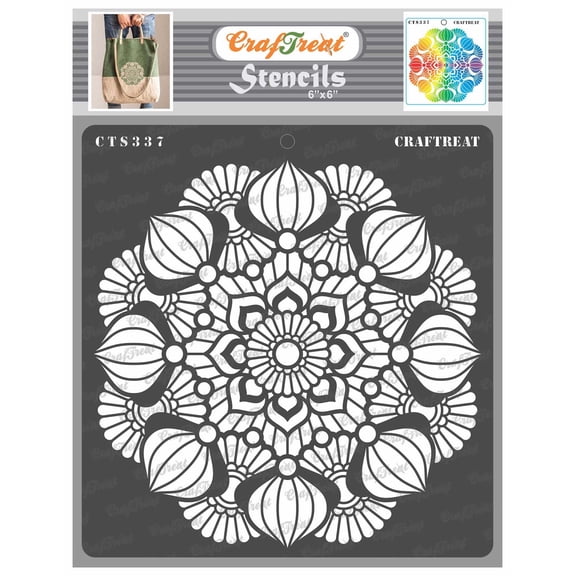 CrafTreat Mandala3 Stencil for Painting and Crafting - 6"x6"
