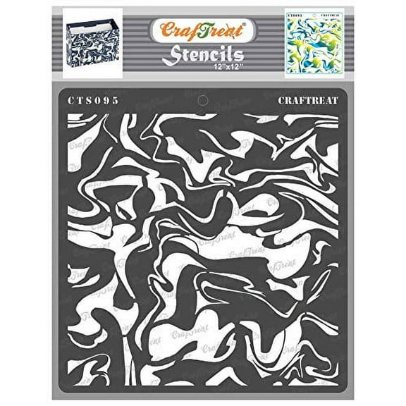 CrafTreat Marble Stencil for Painting and Crafting - 12"x12"