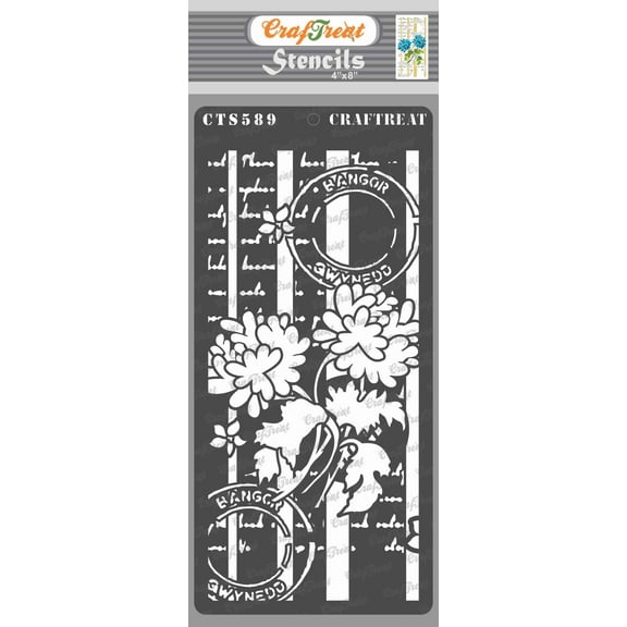 CrafTreat Mesmerising Mum Stencil for Painting and Crafting - 4"x8"
