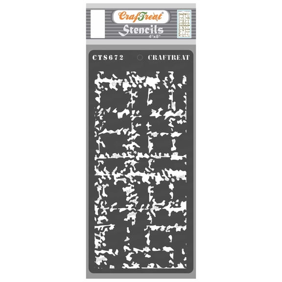 CrafTreat Old Stitched Rug Stencil for Painting and Crafting - 4"x8"