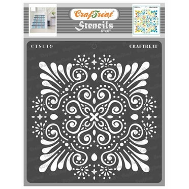 CrafTreat Ornate Background Stencil for Painting and Crafting - 6"x6"