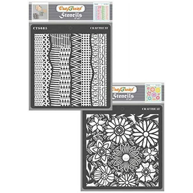 CrafTreat Pattern Partitions and Circle Pattern Stencil for Painting - 2  Pcs - 6x6 Each