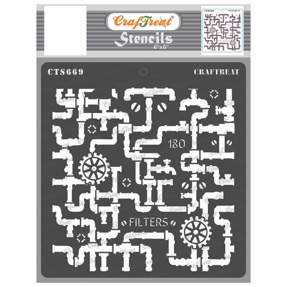 CrafTreat Pipes Stencil for Painting and Crafting - 4"x8"