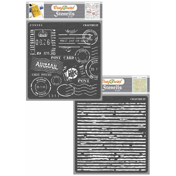 CrafTreat Life is a Beautiful Ride and Soar High Stencils for Painting | 6"x6" 2 Pcs Stencils and Templates
