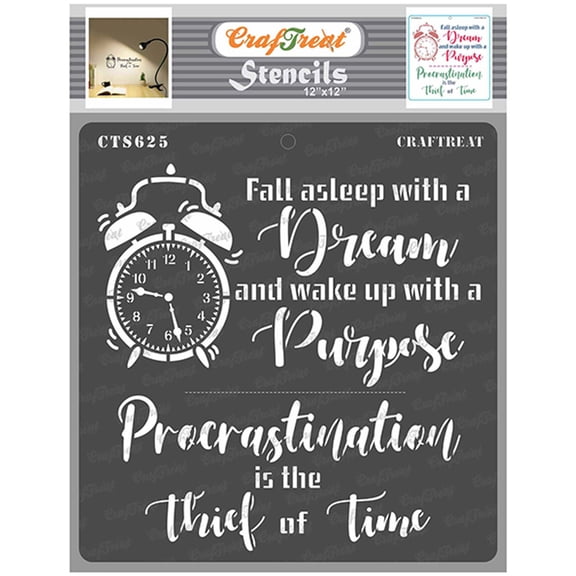 CrafTreat Purpose of life Stencil for Painting and Crafting - 12"x12"