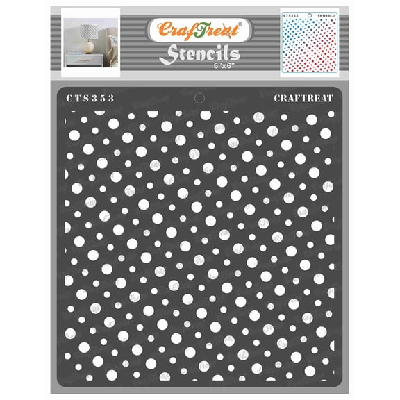 CrafTreat Slanting Dots Stencil for Painting and Crafting - 6"x6"