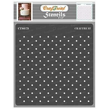 CrafTreat Small Polka Dots Stencil for Painting and Crafting - 6"x6"